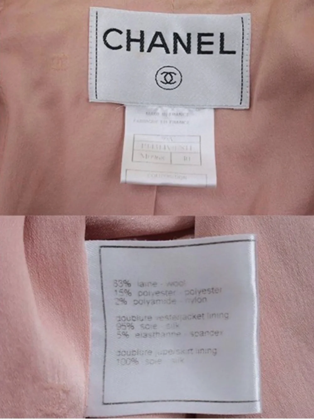 Chanel Vintage 1999 Pink Rosa Tweed Giacca Gonna Ruffle Jacket